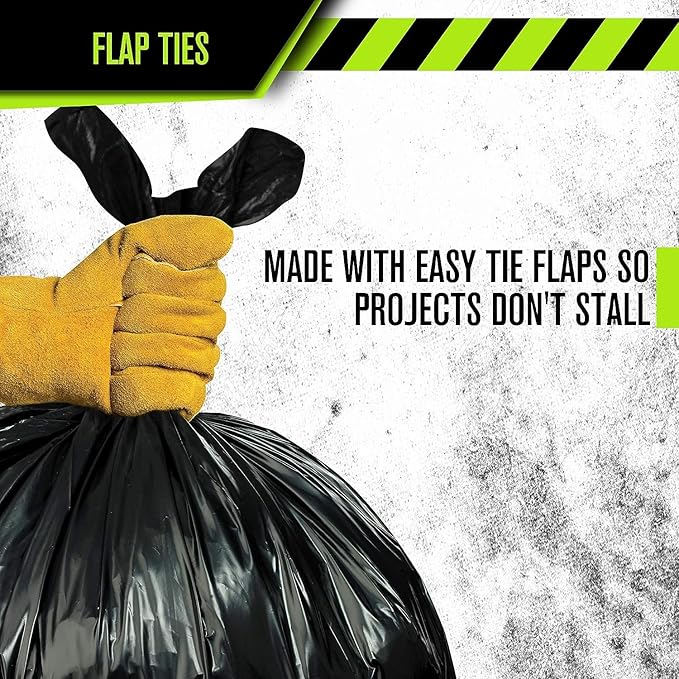 Aluf Plastics RCT-56 Star Sealed Coreless Rolls with E-Z Tie Flap Closure 56 gal Polyethylene 43 x 46 Black (Pack of 100)