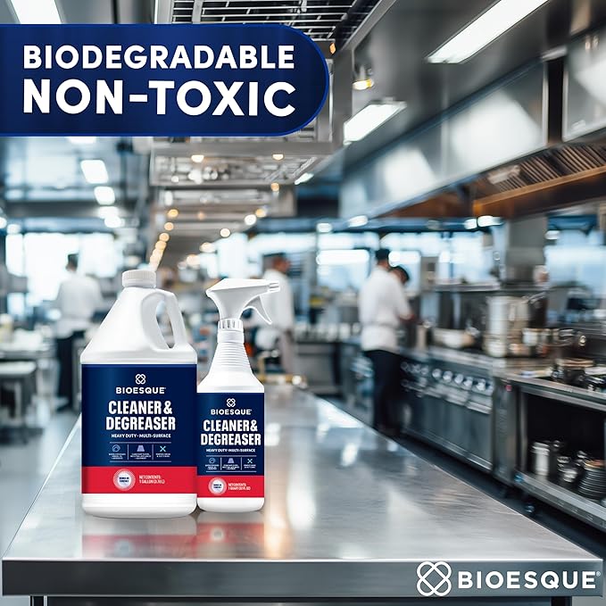 Bioesque Heavy Duty Multi-Surface Cleaner &amp Degreaser Concentrated Professional Formula 32 Fl Oz (Pack of 12)