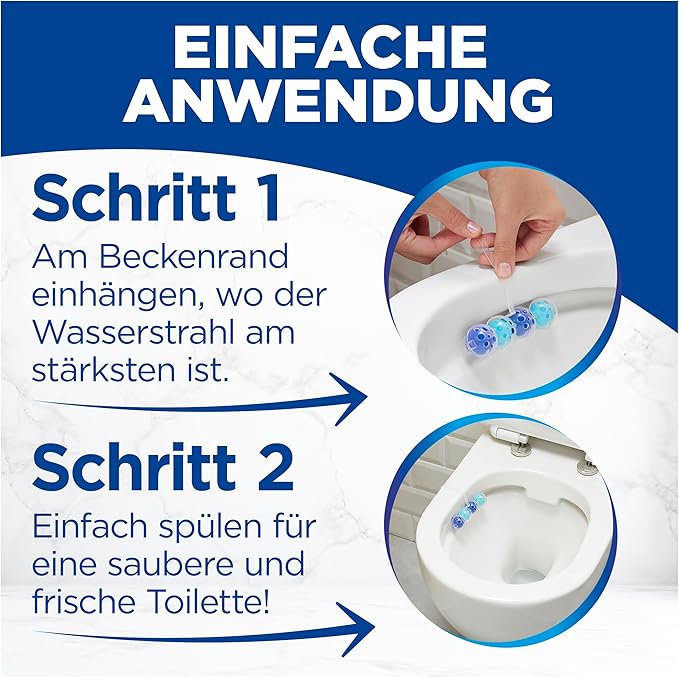 WC-Frisch Kraft Active Fragrance Rinser Fresh Breeze (2 x 50 g) Toilet Cleaner for Cleaning with Every Flush Fragrance Stones for Long-Lasting Fresh Fragrance + 50% Anti-limescale Effect