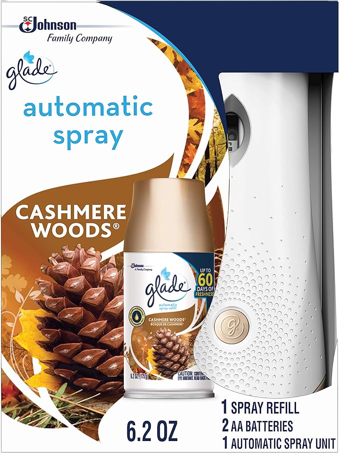 Glade Automatic Spray Air Freshener Starter Kit Cashmere Woods 6.2 fluid oz