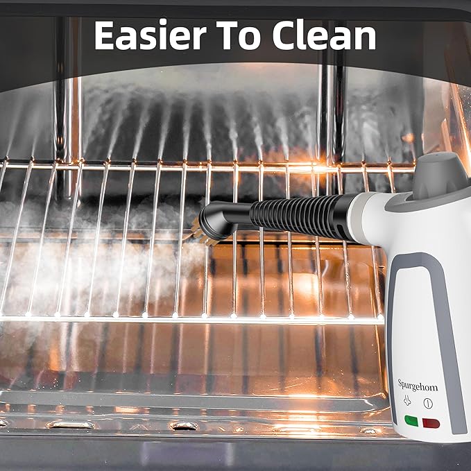Spurgehom High-Pressure Steam Cleaner 1050W Fast Heating 11-in-1 Multi-Surface Steamer with Safety Lock &amp 8 Accessories – Dirty-Free for Floors Windows Cars