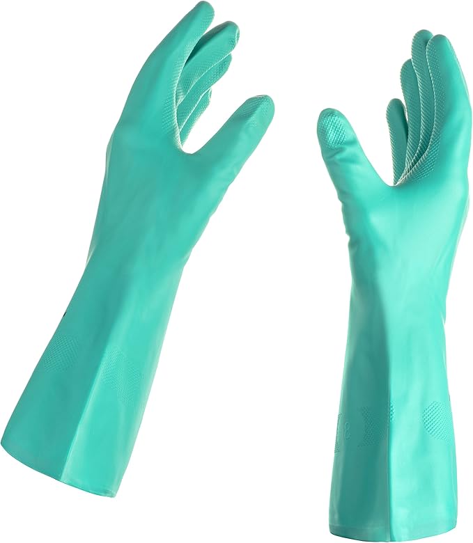 TUSKO PRODUCTS Best Nitrile Rubber Cleaning Household Dishwashing Latex Free Vinyl Free Medium (12 Pairs)