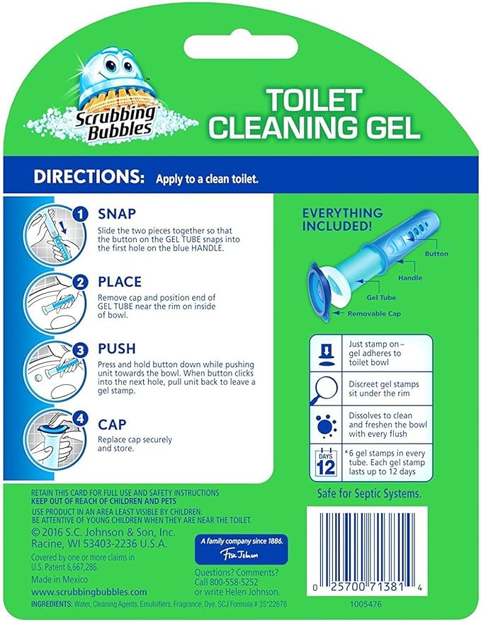 Scrubbing Bubbles Toilet Cleaning Gel Lavender Meadow and Rainshower Variety Pack 1.34 oz each (Bundle: 2 Items)