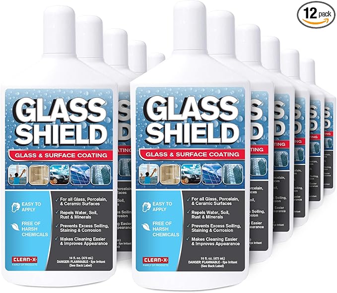Invisible Shield Glass Shield PROTECTIVE Glass &amp Surface Coating: for Shower Glass Solar and More! 12 Pack
