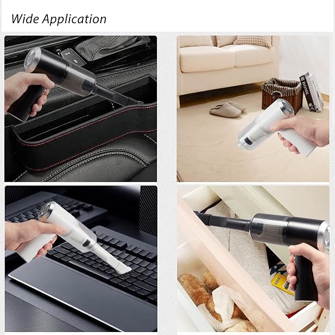 RQG Cordless Vacuum Cleaner Battery-Powered Suction Cleaning Tool for Home Car Portable 2 in 1 Blowing Cleaner with Nozzles for Carpet and Floor Pet Hair Cleaning