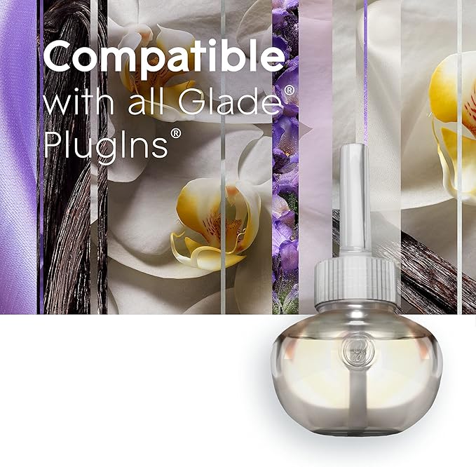Glade PlugIns Refills Air Freshener Scented and Essential Oils for Home and Bathroom Lavender &amp Vanilla 6.7 Fl Oz 10 Count