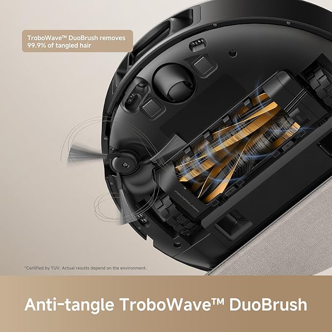 Mova E30 Pro Plus Robot Vacuum 19000Pa Suction DuoRoller Brush Anti-Tangle Self-Emptying 90-Day Hands-Free Extendable Side Brush for Edge Cleaning App &amp Voice Control