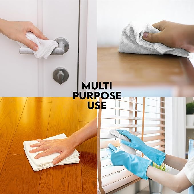 100% Cotton Terry Towels Cleaning Cloths Pack of 250 (12x12 Inches) White Cotton Terry Cloth Bar Rags White Bar Towels Multipurpose High Absorbent Terry Towels for Cleaning Auto Detailing or Painters