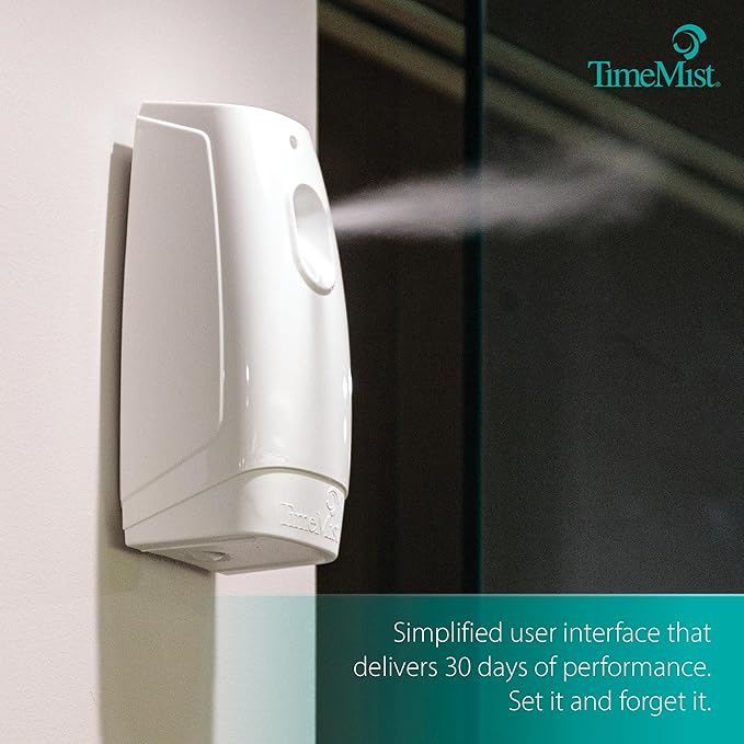 TimeMist Classic Metered Aerosol Air Freshener Fragrance Dispenser - (Case of 6) 1047717 - Great for Odor Control in Kitchen Bathroom Locker Room Breakroom and Washroom