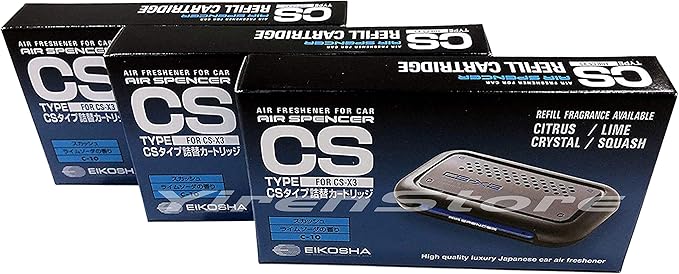 YirehStore Air Freshener CSX3 CS-X3 Squash Air Spencer Freshener 3 Refills (C-10) Eikosha Japan Car Freshener
