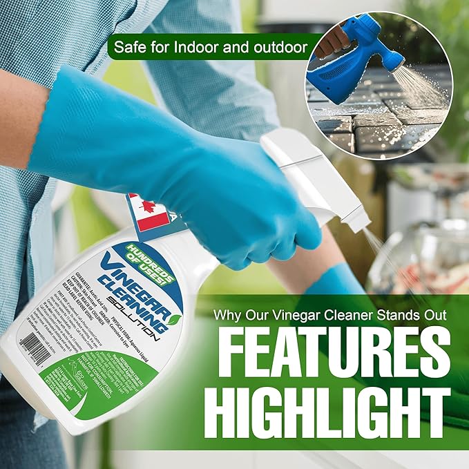 Eco Solutions All Purpose Vinegar Cleaning Solution is a Multi Use Home &amp Garden Cleaner 20% Vinegar concentrate - 1 L Spray Bottle