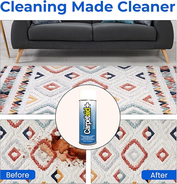Carpet Aid Spot &amp Stain Remover Removes Oil Grease Ink Coffee Pet Urine &amp Lipstick from Carpets Rugs &amp Upholstery 10 Pk