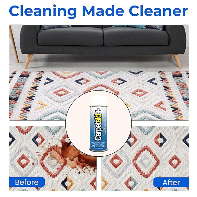 Carpet Aid Spot &amp Stain Remover – Removes Oil Grease Ink Coffee Pet Urine &amp Lipstick from Carpets Rugs &amp Upholstery