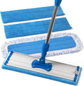 Zflow 18 Professional Microfiber Mop - Commercial Stainless Steel Handle with Microfiber Dust Pad + 3 Wet Pads