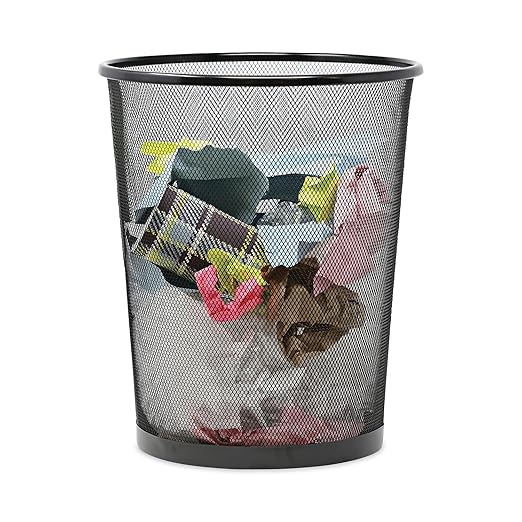 Mesh Wastebasket 18 qt Steel Mesh Black