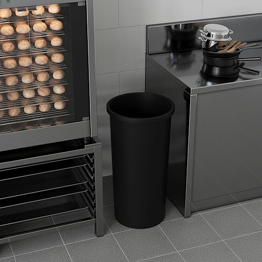 22 Gallon Black Round Waste Basket | 88 Qt Trash Can
