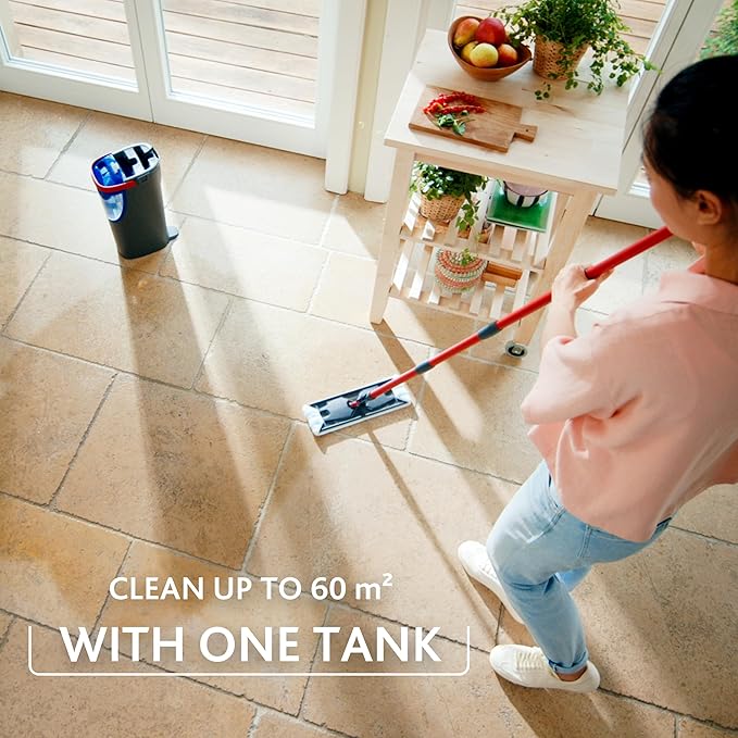 Vileda H2PrO Flat mop System - Revolutionary Clean and Dirty Water Separation - Water-Saving Design - Compact Storage - Ergonomic Handle - Microfibre Power - Can be Used one-Handed