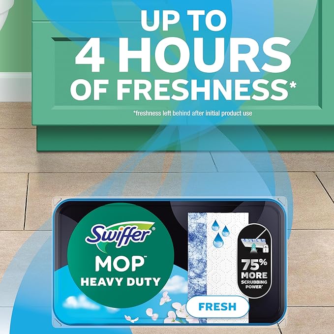Swiffer Sweep &amp Mop Deluxe 2-in-1 Multi-Surface Kit for Floor Cleaning Includes 1 Sweeper Device 5 Dry Sweeping + 6 Wet Mopping Heavy Duty Cloths Black