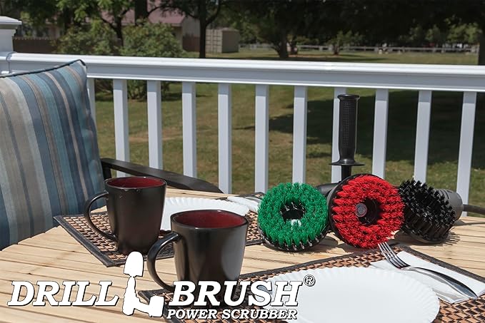 Construction Tools - Medium Stiff Ultra Stiff Scrub 3 Brush Kit - Threaded - 5/16 x 24 - fits Electric - Cordless - Air Pneumatic - Dual Action - Orbital - Rotary - Buffer - Polisher - Machine