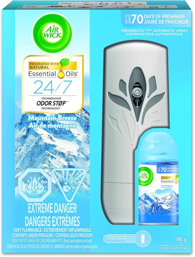Air Wick® Freshmatic® Automatic Air Freshener Spray Mountain Breeze 1 Diffuser + 1 Refill (180 g) 2 Piece Set