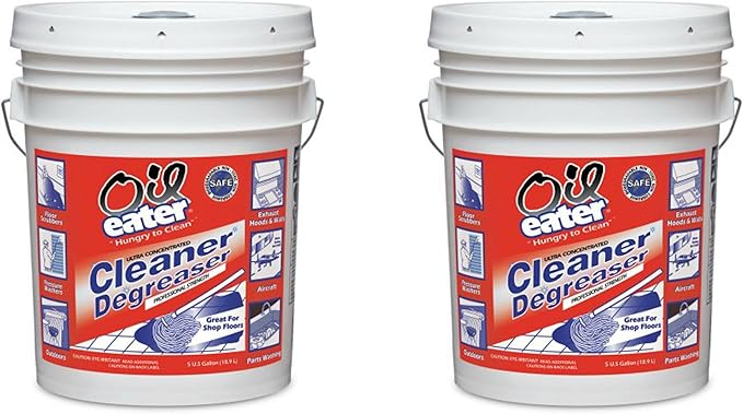 Oil Eater Ultra Concentrated Cleaner and Degreaser Professional Strength Original Formula 5 Gallon Bucket Pack of 2