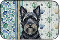 Caroline's Treasures Black Skye Terrier Coastal Sea Glass Dish Drying Mat Absorbent Dish Drying Mat Pad for Kitchen Counter Dish Drainer Mat for Countertop 14 x 21 Multicolor