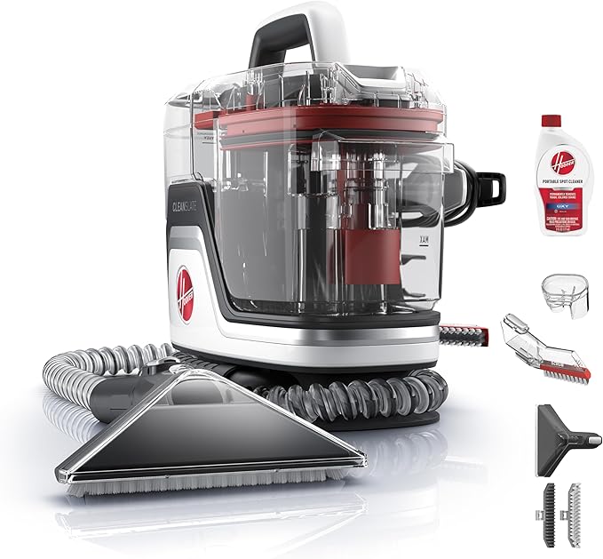 Hoover CleanSlate Plus Portable Carpet + Upholstery Spot Cleaner Machine Powerful Suction with Versatile Tools Pet Stain Remover Car and Auto Detailer Pair with Hoover Carpet Cleaner Solution
