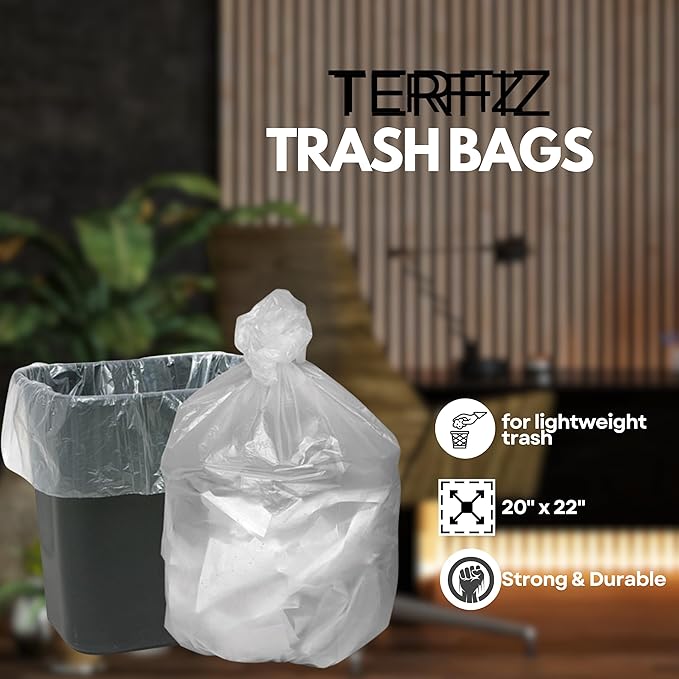 7-10 Gallon Trash Bags | 300 Bags | Multipurpose for Office Bathrooms Business Home Commercial and Industrial Needs