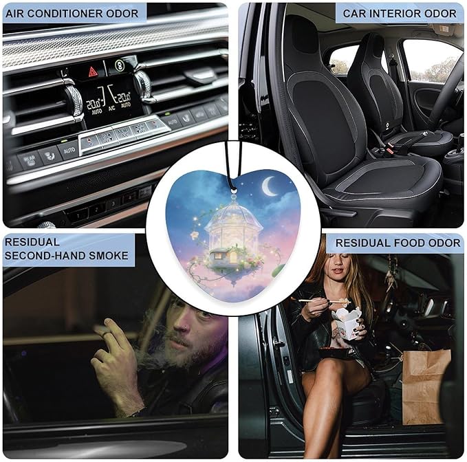 5PCS Car Air Freshener Hanging Personalized Double Sided Starry Vines Car Fresheners Long Lasting New Cars Scents Cute Automotive Freshies for Closets Drawers (tea)