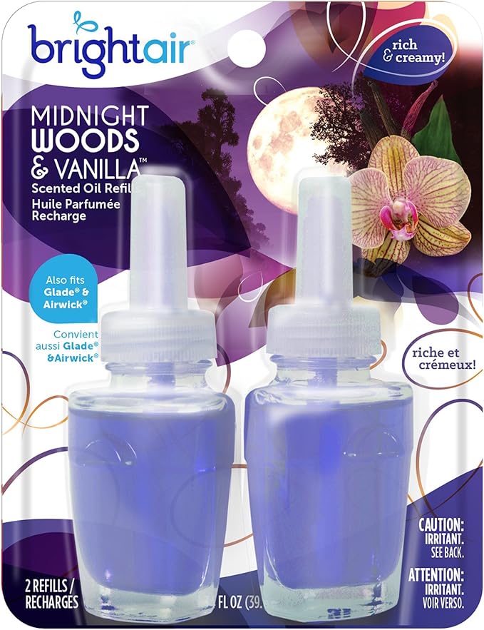 BRIGHT Air Air Fresheners Plug in Midnight Woods and 2-Pack