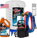 DrainX Tankless Water Heater Flushing Kit Includes Submersible Pump Hoses Liquid Descaler Solution and Measuring Bucket
