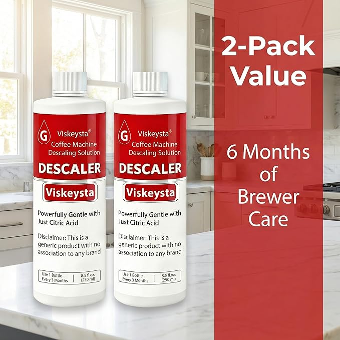 Descaling Solution Compatible with Braun Coffee Machines 2 Bottles (250ml/8.5 fl oz each)