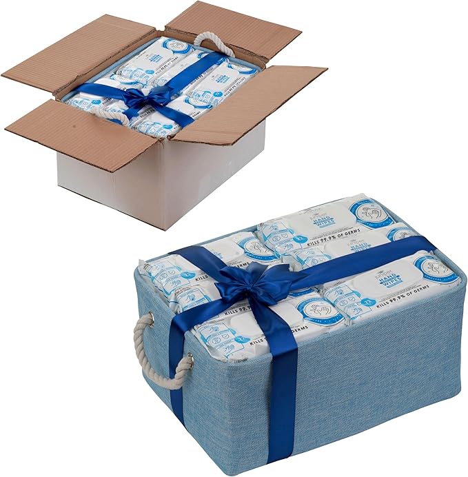 24 Pack Hand Sanitizing Wipes All-Purpose Cleaner for Bathroom Kitchen Office 1728 Count Soft Flow with Gift Basket