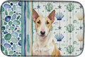 Caroline's Treasures Fawn and White Bull Terrier Coastal Sea Glass Dish Drying Mat Absorbent Dish Drying Mat Pad for Kitchen Counter Dish Drainer Mat for Countertop 14 x 21 Multicolor