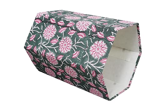 Handmade Cotton Paper Waste Basket Stylish Trash Can for Home or Office (1 White Pink FLOWAR)