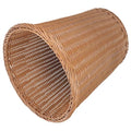 SAFIGLE Simulated Rattan Woven Wastebasket Rust-Resistant Iron Trash Can for Office Home Bedroom Handwoven Basket Without Lid Compact Stylish Decor in Beige