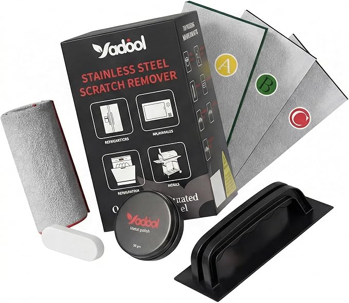 Stainless Steel Oven Scratch Remover Kit for Non-Coated Stainless Steel Surfaces Removes Scratches Scuffs Abrasions Restores Brushed Finish DIY Repair Solution