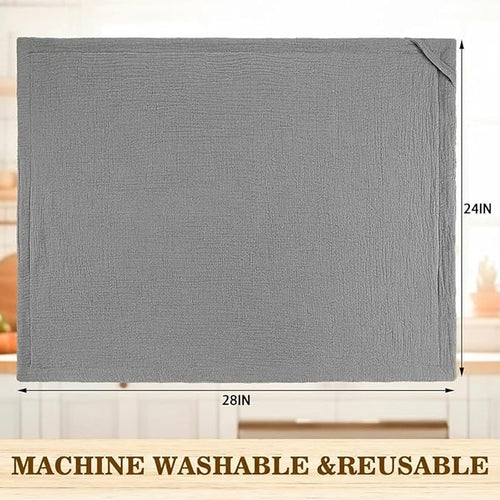 2 Pcs Extra Large Dish Drying Mats for Kitchen Counter28 x 24 100% Cotton Gray Pad Thick Highly Absorbent Mats Muslin Gauze Quick Drying Dishes Drainer Pad for Sinks Draining Racks