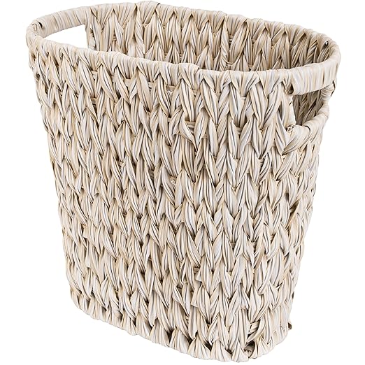GRANNY SAYS Wicker Trash Can Waterproof Bathroom Trash Can Wicker Waste Basket for Bathroom Decorative Boho Waste Basket for Bedroom Office 19 Liters/5 Gallons