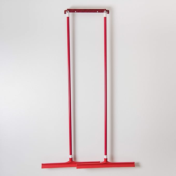 SPARTA 3656705 Plastic Floor Squeegee Shower Squeegee Heavy Duty Squeegee With Rubber Blade For Windows Glass Shower Doors Floors Windshields 20 Inches Red