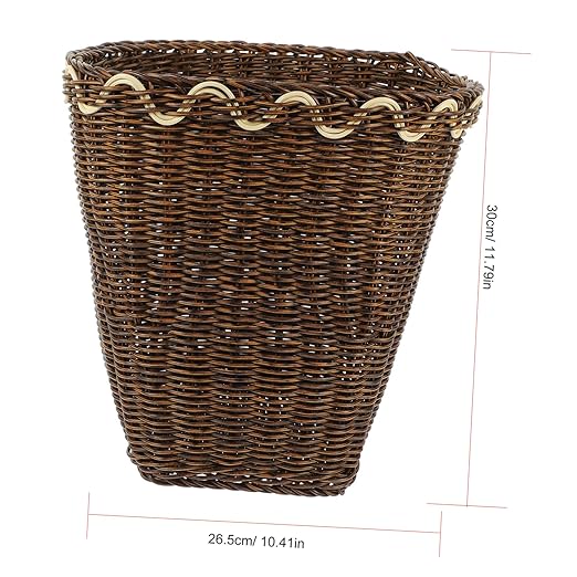 NUOBESTY Storage Basket Multi-Function Waste Basket Natural Style Trash Can for Home