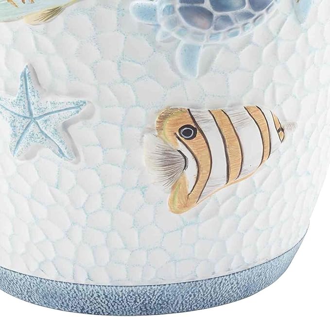 Avanti Linens - Wastebasket Decorative Trash Can Holiday Home Decor (Ocean Friends Collection)