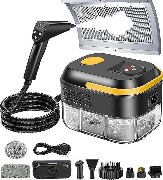 KingSom Handheld Steam Cleaner6-Level Adjustable Handle Steam Cleaner for Home2500W High Pressure steam Cleaner for Cleaning10s Fast Heat-Up47.3oz Tank10 IN 1 Portable Steam Cleaner for Car