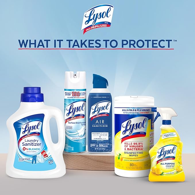 Lysol Air Sanitizer Spray with Bacterial Odor Eliminator for Home &amp Office Sanitizing Air Spray Air Freshener Alternative Lavender Sky Scent 10 oz (Pack of 3)