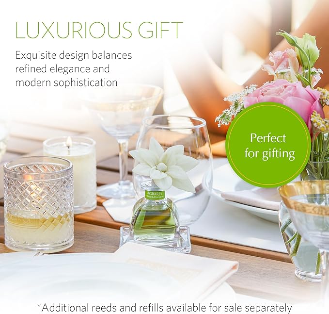 AGRARIA PetiteEssence Flower and Reed Diffuser Set Hand Crafted Sola Flower Botanical Home Fragrance Set Scented Oil Gift for All Occasions