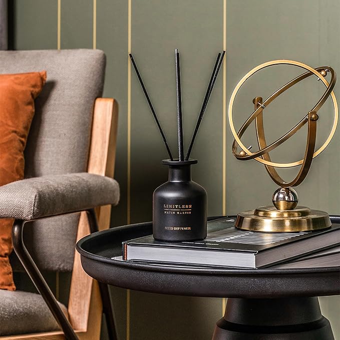 Matin Martin Limitless Reed Diffuser 5 oz - Luxury Aromatherapy with Lavender &amp Bergamot - Home Decor Gift for Bedroom Office Living Room Bathroom - Long Lasting Scent with Premium Fragrance St