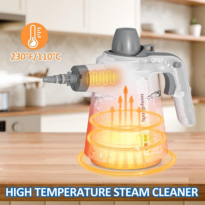 Spurgehom Handheld Steam Cleaner Portable Steamer with 11 PCS Accessory &amp Safety Lock Large Capacity Steam for Cleaning Multipurpose Steam Cleaner for Home Car Window