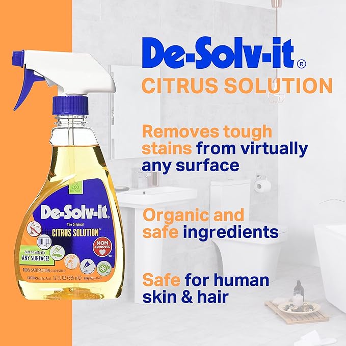 De-Solv-It Citrus Solution - Odor &amp Stain Remover for Cloth Wood Glass &amp More 12.6-Ounce (6-Pack)