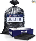 Plasticplace 55 Gallon Black Trash Bags │3.0 Mil │40 x 50 (50 Count)