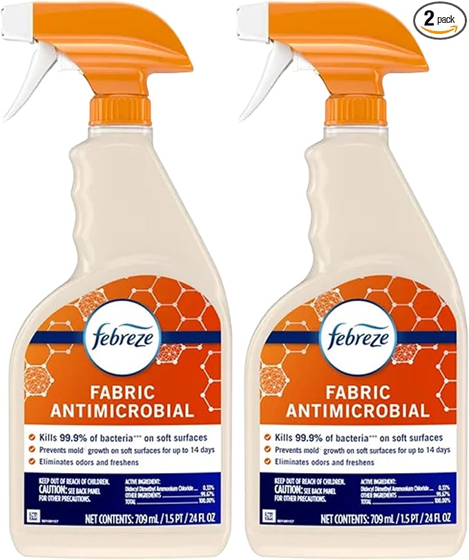 Febreze Fabric Odor-Fighting Sanitizing Fabric Spray for All Fabrics in Hotels Restaurants and Businesses Fresh Clean Scent 24 Fl oz (Pack of 2)